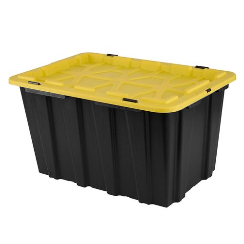 Caja Organizadora Apilable 33.5x62x41.5 Cm Polipropileno Negro/Amarillo Robust