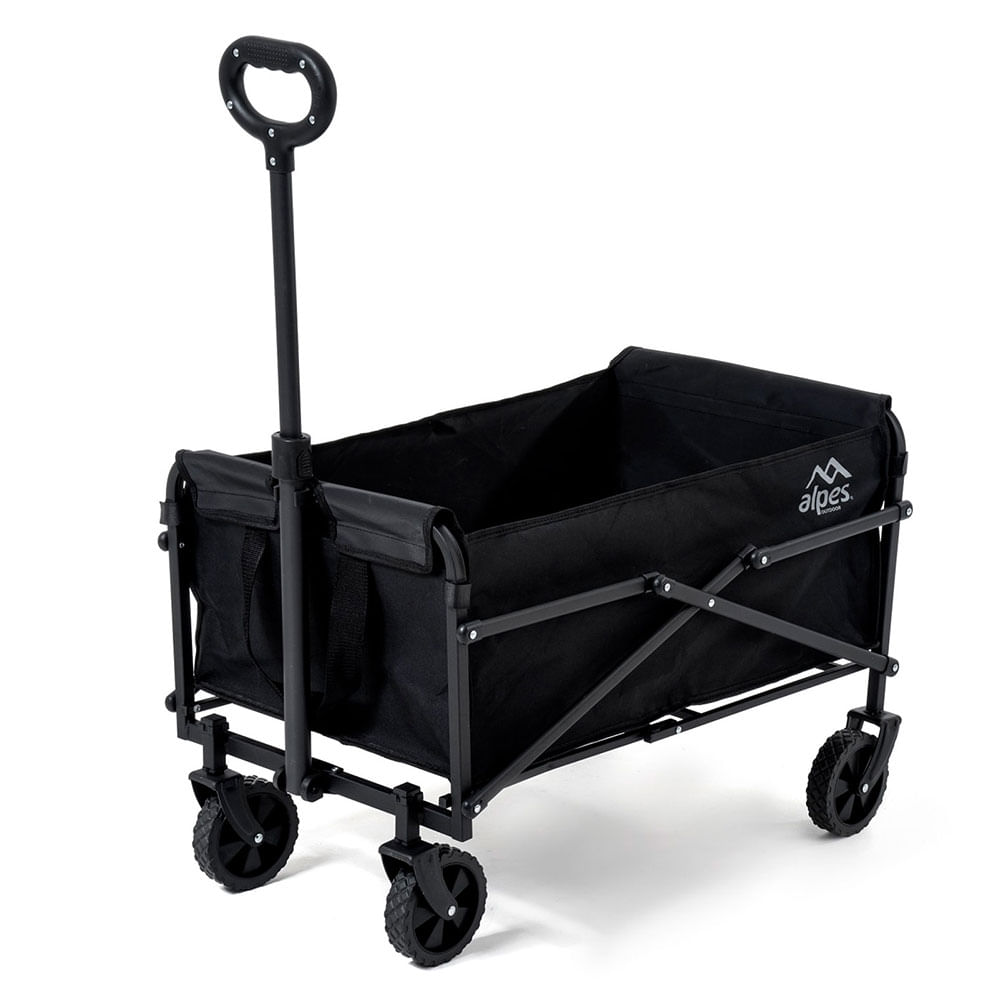 Carro Transportador Plegable Acero 80 Kg Negro Alpes