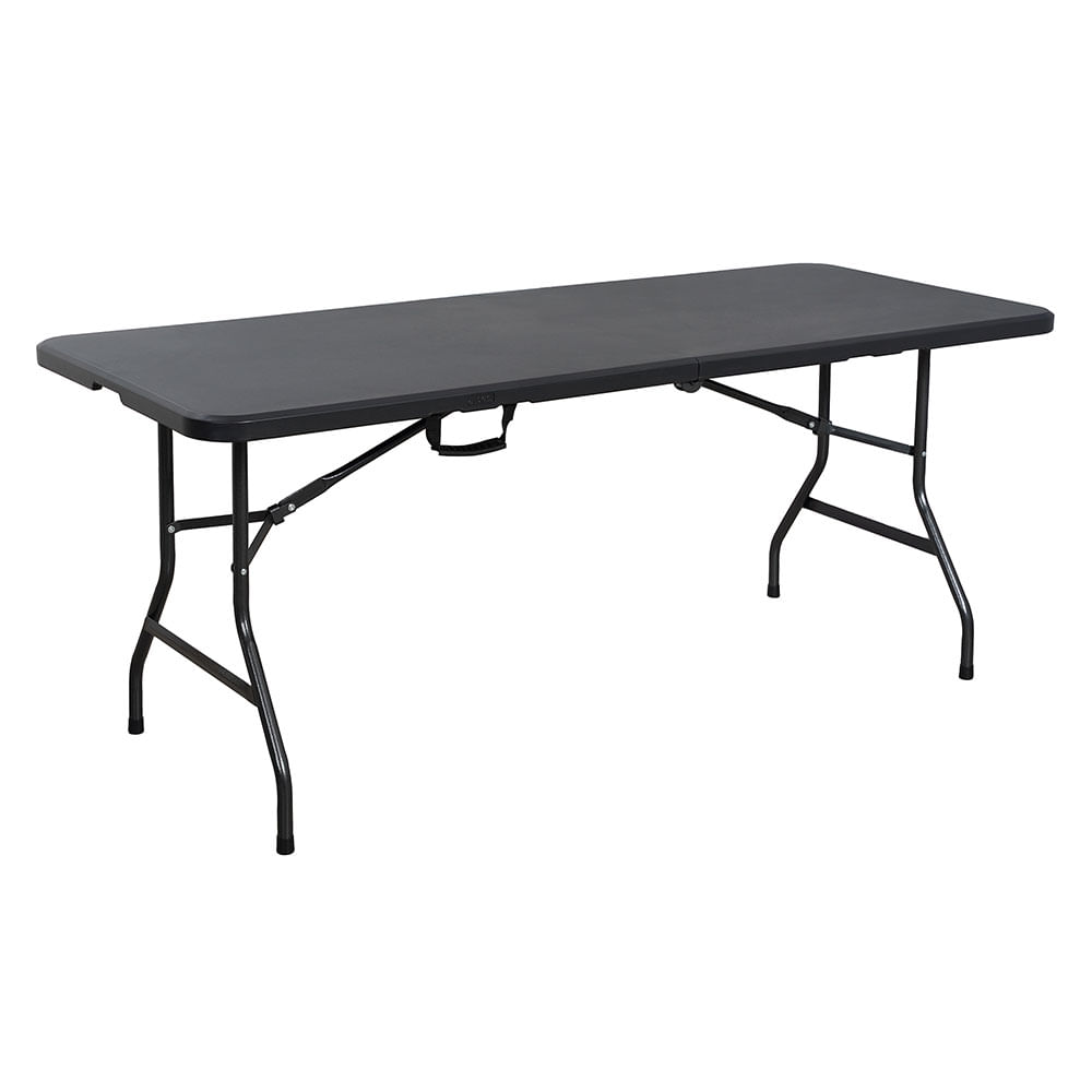 Mesa HDPE y Metal Negro 180x74 Cm Plegable Alpes