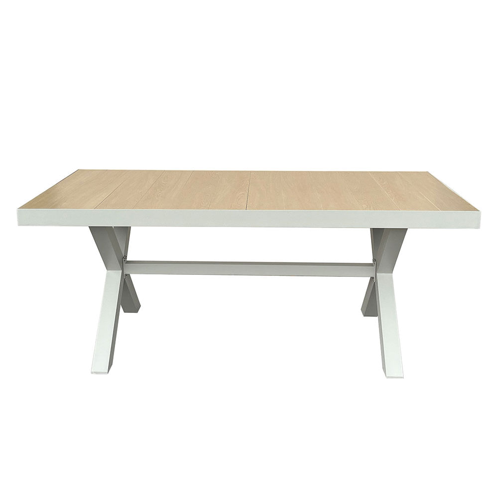 Mesa de Comedor Aluminio y Cerámica 182x90.5 Cm Beige Outzen
