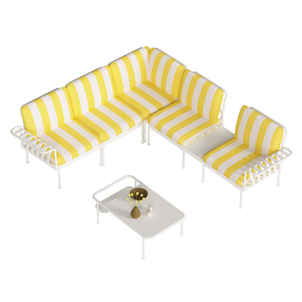 Juego de Living Aluminio 4 Personas Outzen Stripes