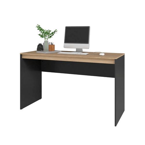Escritorio 79x135x44,5 Cm MDF y Polipropileno Negro y Natural Minimalista Midtown