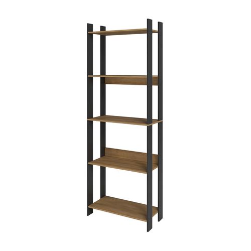 Biblioteca 5 Estantes 178x63x30 Cm MDP Negro y Natural Olinda Midtown