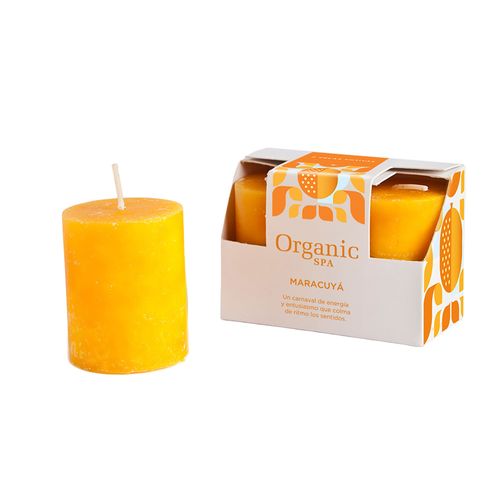 Set X2 Velas Aromatizantes Maracuyá Organic Spa