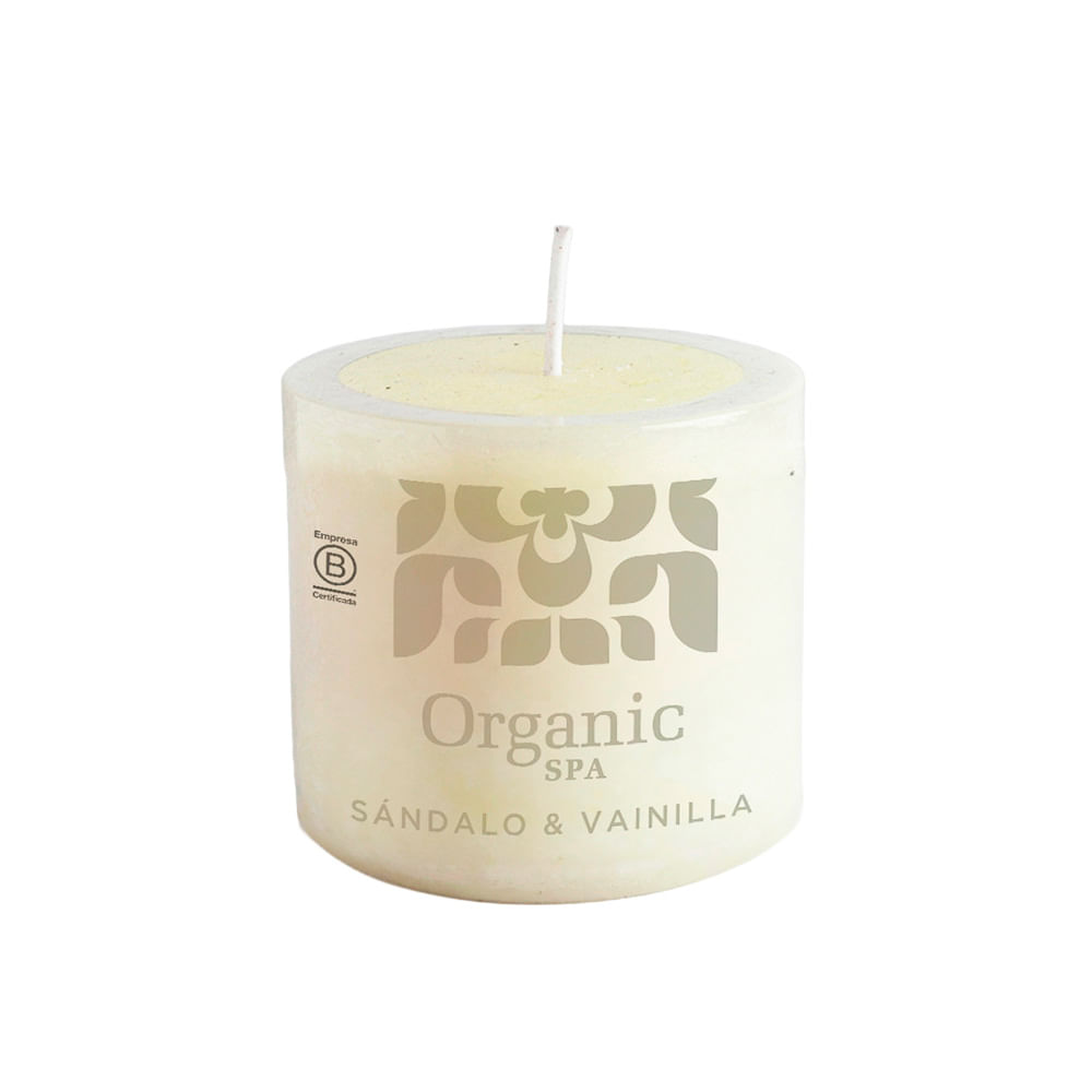Vela Aromática Cilíndrica Sándalo/Vainilla 6x6 Cm Organic Spa