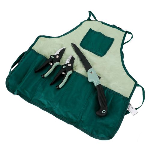 Set Herramientas para Jardín Acero y PP con Delantal 60x45 Cm Roots
