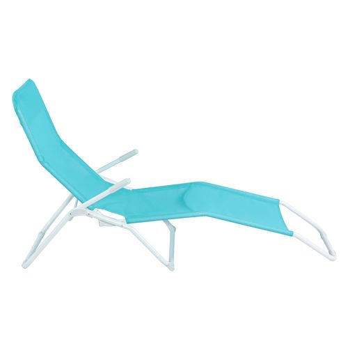 Reposera Metal Acero 169x61x87 Cm Verde Outzen
