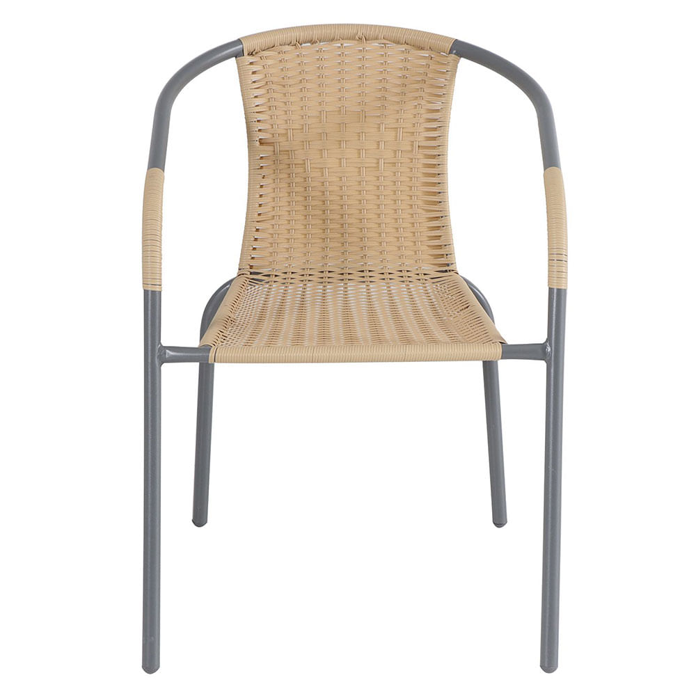 Silla Metal y Símil Ratán 1 Plaza Cafeclar Outzen