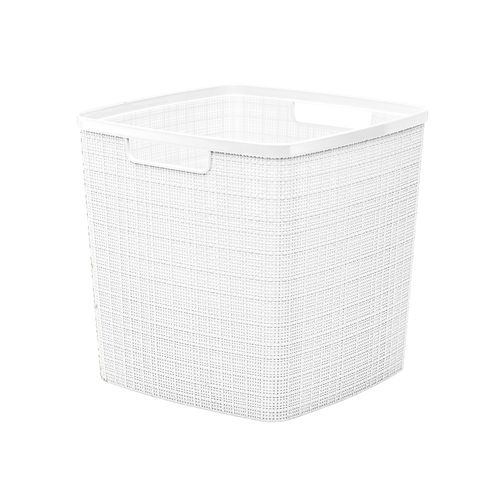 Canasto Simil Yute 29x29x54 Cm 17 Lts Polipropileno Blanco Star Company