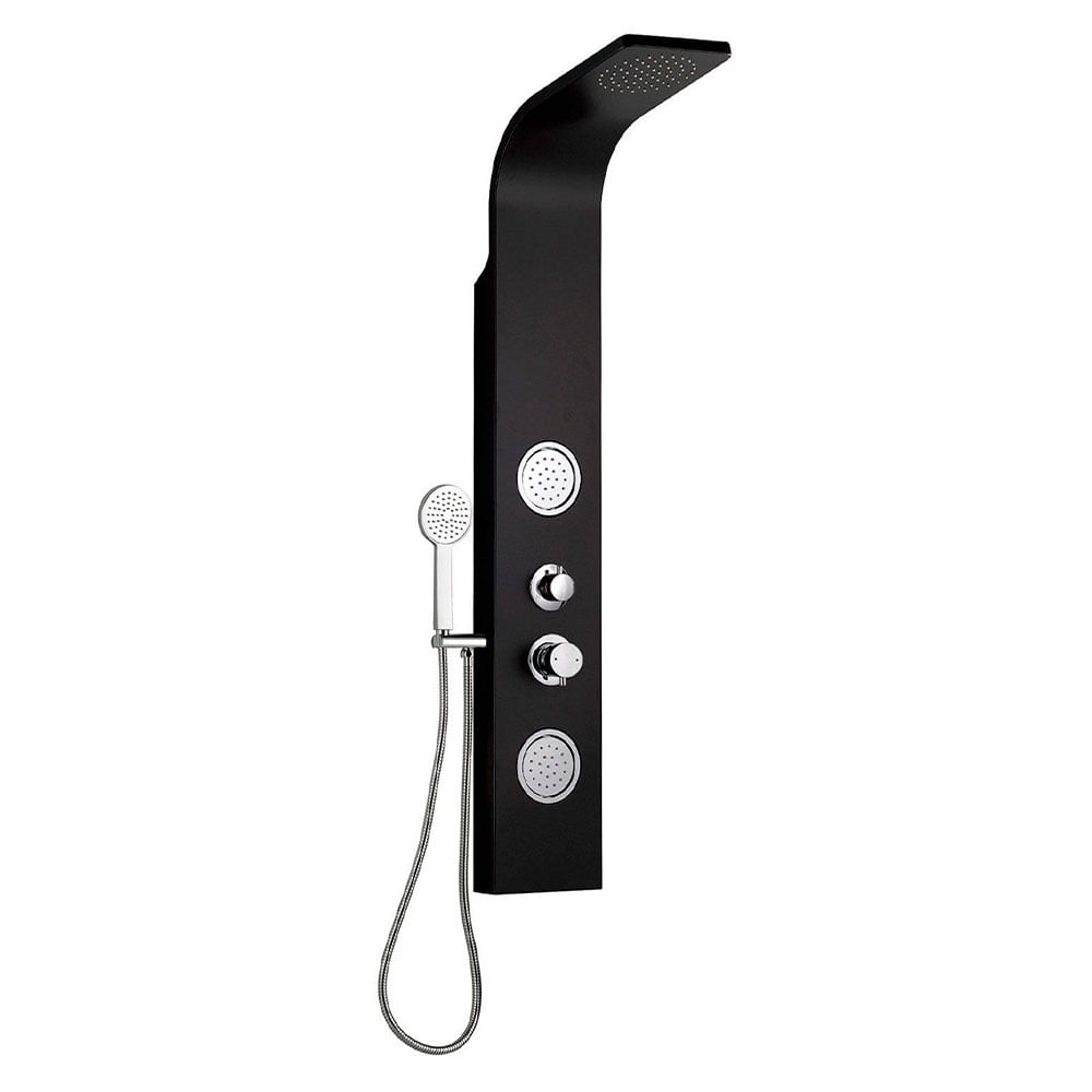 Columna de Ducha 2 Jets 140x20x45 Cm Negro Vessanti