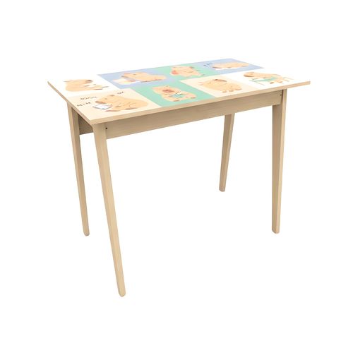 Escritorio Infantil Capibara 94X57X77 Cm De Melamina Marrón Muebles Gacela