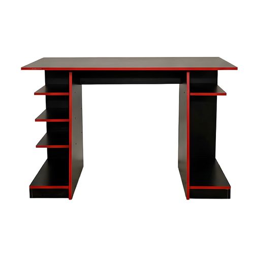 Escritorio Gamer 120X55X76 Cm Melamina Negro/Rojo Muebles Gacela