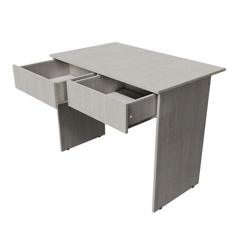 Escritorio 2 Cajones 98X75X60 Cm Melamina Gris Venecia Muebles Orlandi