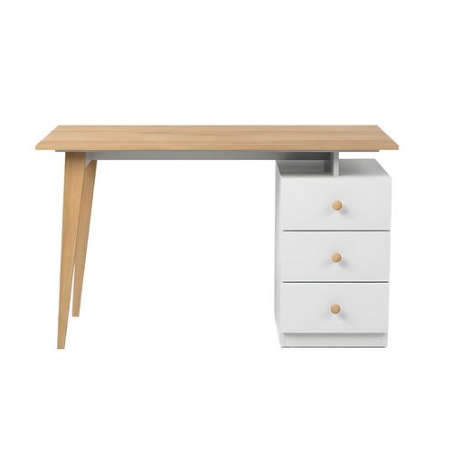Escritorio Gacela Escandinavo 120X60X75 Roble/Blanco Gacela