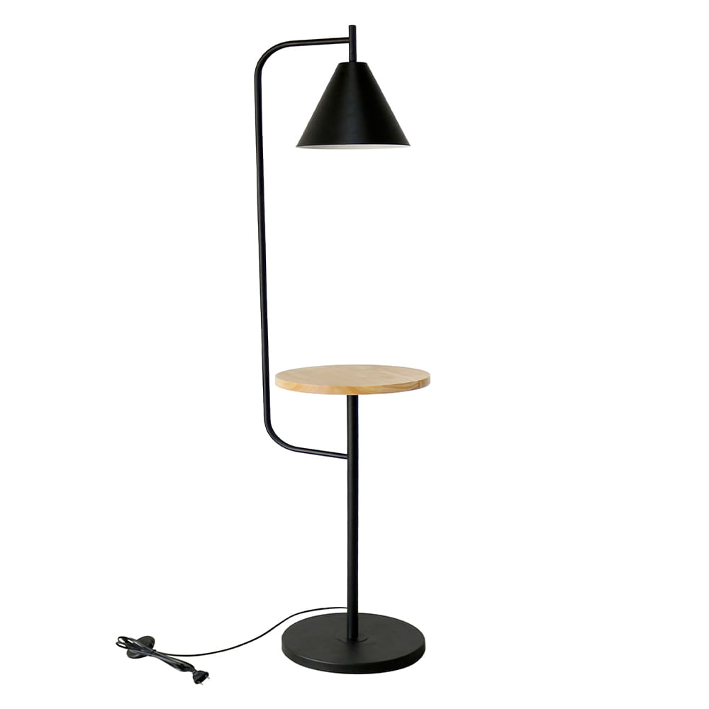 Lámpara de Pie con Mesa E27 Negro M+Design