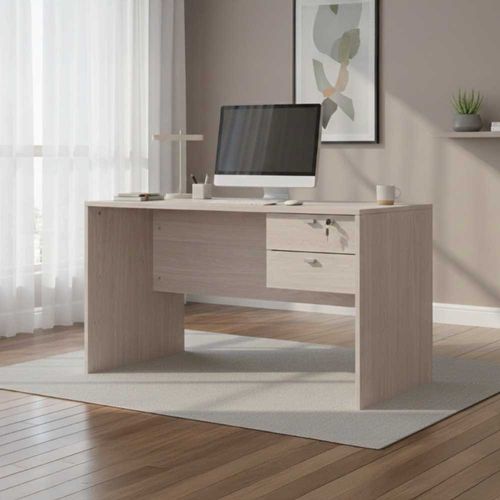 Escritorio Con Cajones 120 Cm Gris Platinum