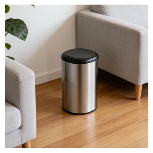 Basurero Sensor 30 Lts Metal Gris Cotidiana