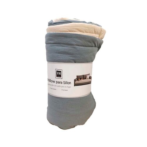 Manta Pillow Algodón Natural/Gris 200x70 Cm 144 Hilos Vhfabrics