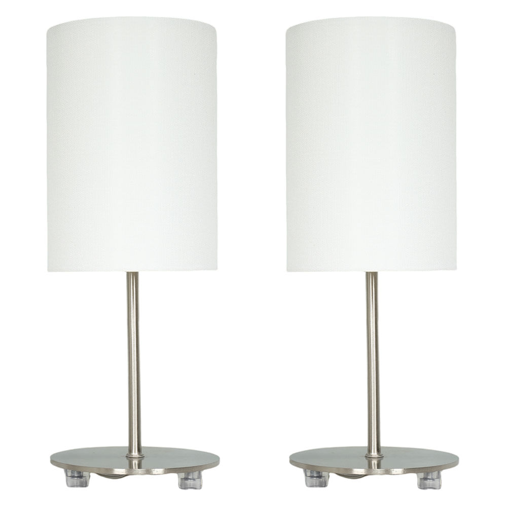 Pack 2 Lámparas de Mesa con Pantalla E14 Blanco Aznar M+Design