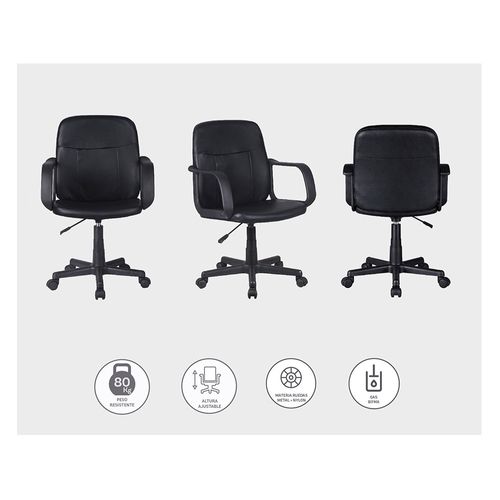 Silla de Escritorio 6868 97x55x50 Cm con Ruedas Negro M+Design