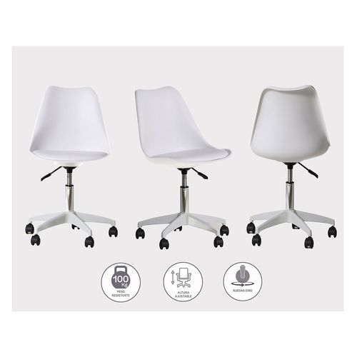 Silla de Pc Trend 47x54x80-91 Cm Blanca M+Design