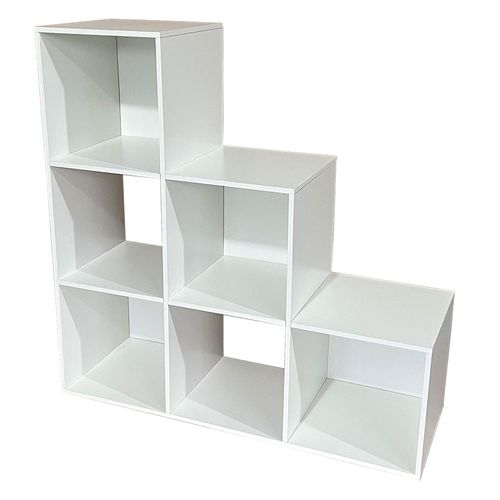 Estante 6 Espacios 100x100x35 Cm PB/MDF Blanco Emma Torre M+Design