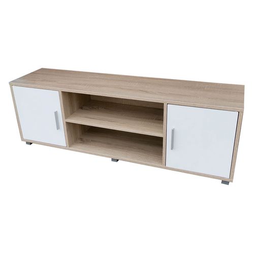 Rack para TV 40x120x30 Cm Madera Aglomerada Natural/Blanco Benitto M+Design