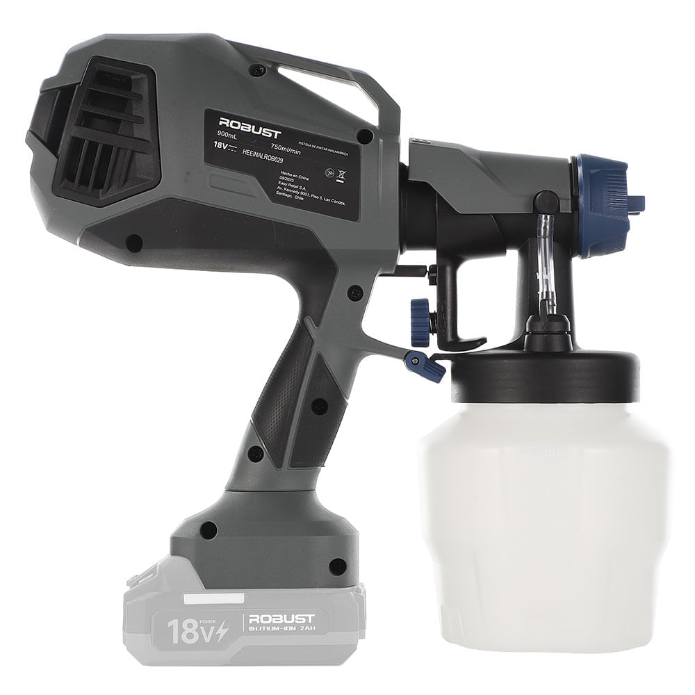 Pistola de Pintar Inalámbrica 18 V 900 Ml Robust