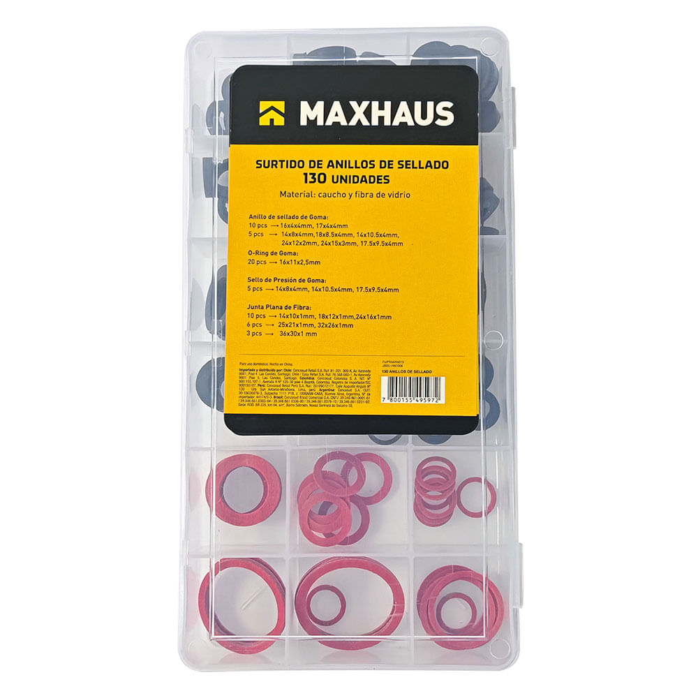 Anillos de Sellado Surtido 130 Piezas Maxhaus