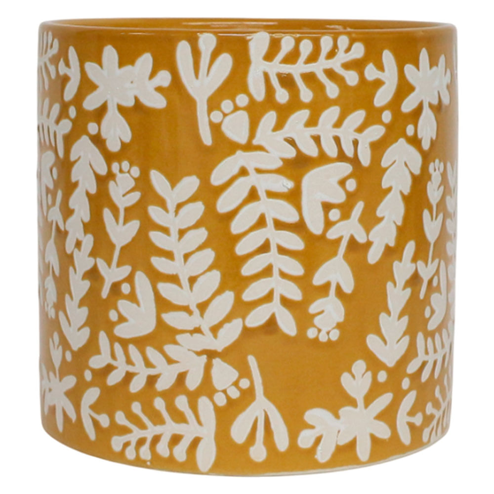 maceta ceramica coati mostaza