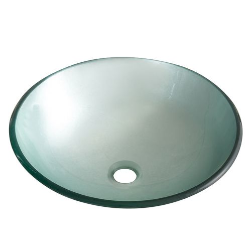 Bacha de Apoyar 42x42x14 Cm Vidrio Silver Vessanti