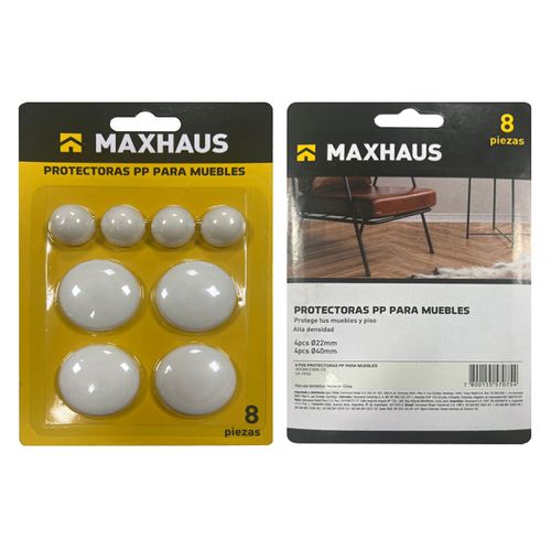 Protectoras Plástico 22 y 40 Mm Blanco 8 Un Maxhaus