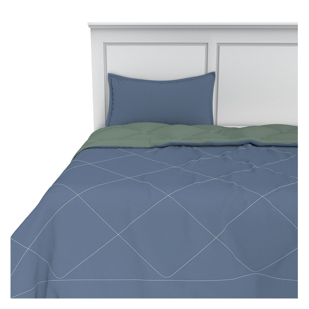 Edredón Poliéster Azul-Aqua 1.5 Plazas 75 Grs Bicolor M+Design