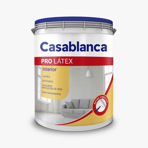 Pintura Látex Interior Blanco Mate 4 Lts Casablanca