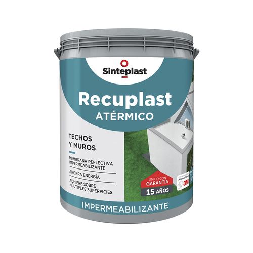 Pintura Impermeabilizante Blanco Mate 20 Kg Atérmico Recuplast