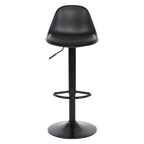 Silla para Bar 39x44x104 Cm Imitación Cuero/Metal Negra Alma M+Design