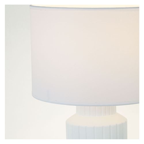 Velador Mesa con Pantalla E27 Blanco Provenzal M+Design
