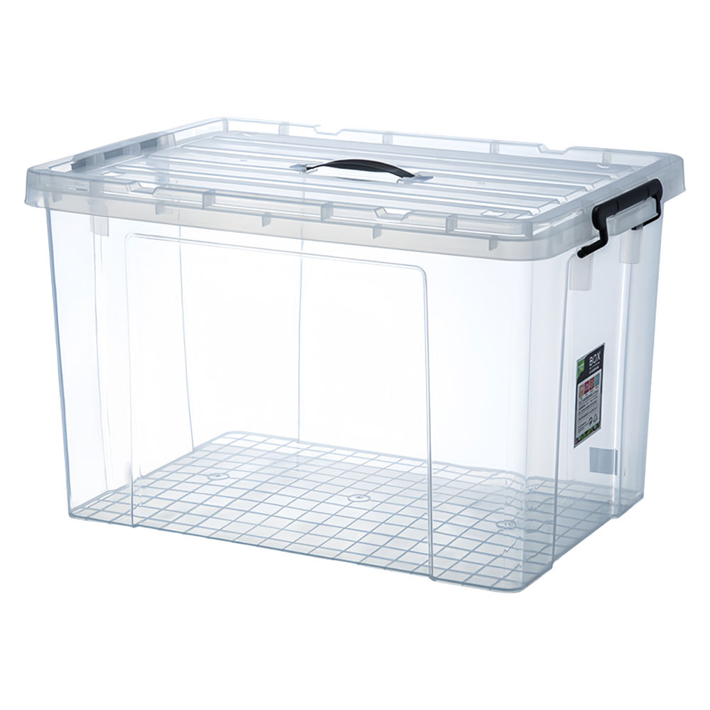 Caja Organizadora con Tapa 28 Lts 44X30X32.5 Cm Plástico Transparente M+Design