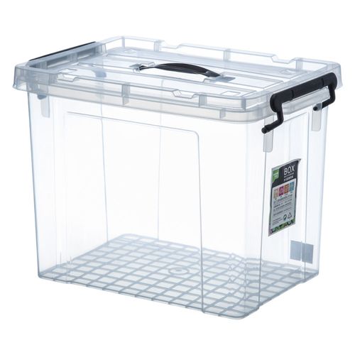 Caja Organizadora con Tapa 66X45X40.5 Cm 85 Lts Plástico Transparente M+Design