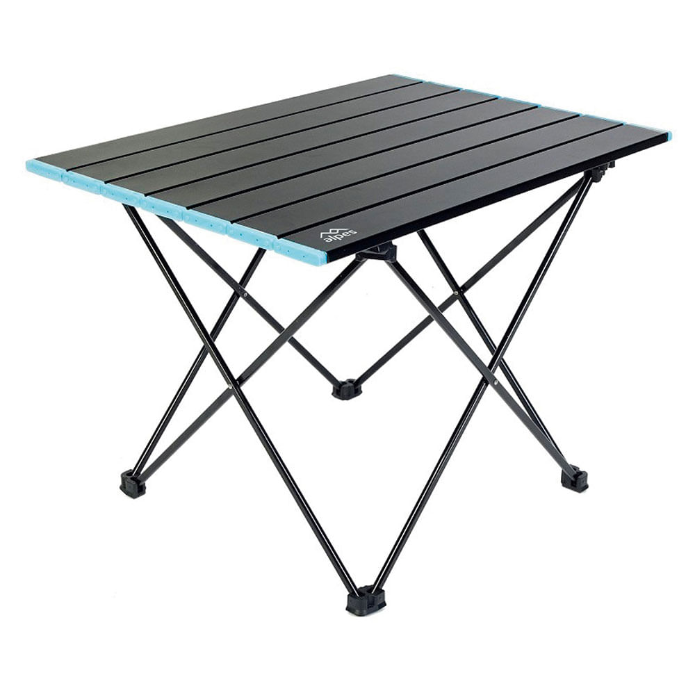 Mesa Plegable Aluminio Negro 40x56x46 Cm Roll Up Alpes