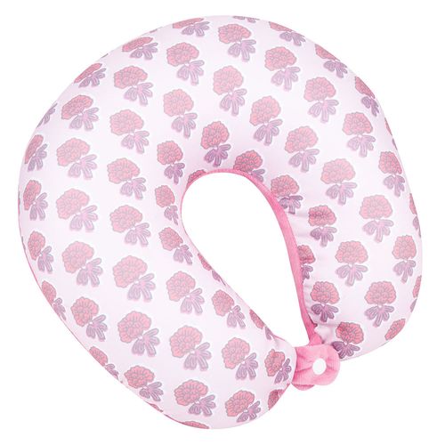 Almohada Cervical 29x29x8 Cm Poliéster/Spandex Rosa Flores M+Design