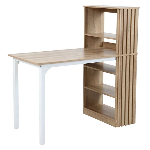 Escritorio 110X50X76-123 Cm Melamina Natural/Blanco Dakar M+Design